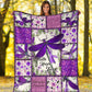Fibromyalgia Awareness Dragonfly Flannel Blanket For Cozy Bedroom Sofa Decor