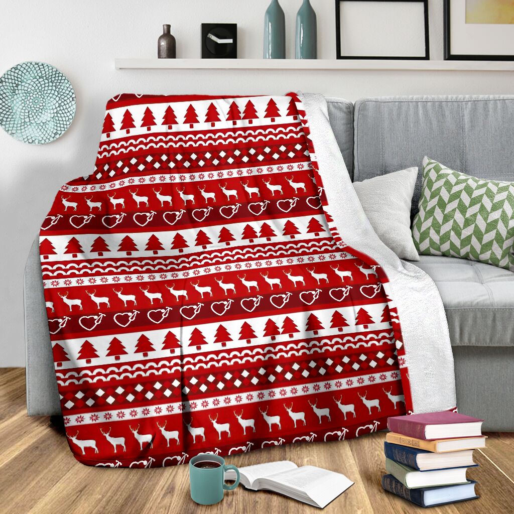 Nurse Christmas Simple Pattern Flannel Blanket For Cozy Bedroom Sofa Decor