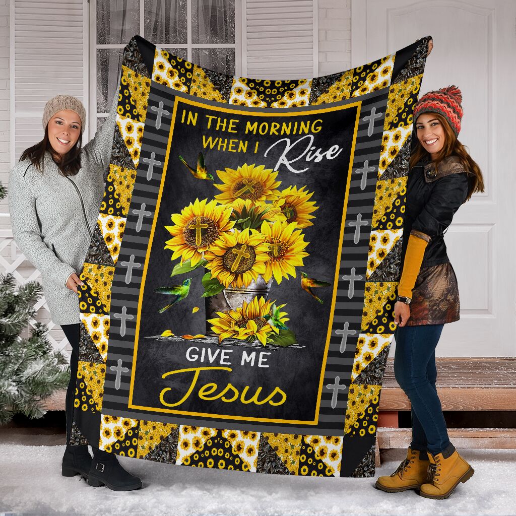 Jesus In The Morning When I Rise Give Me Jesus Christian Flannel Blanket For Cozy Bedroom Sofa Decor