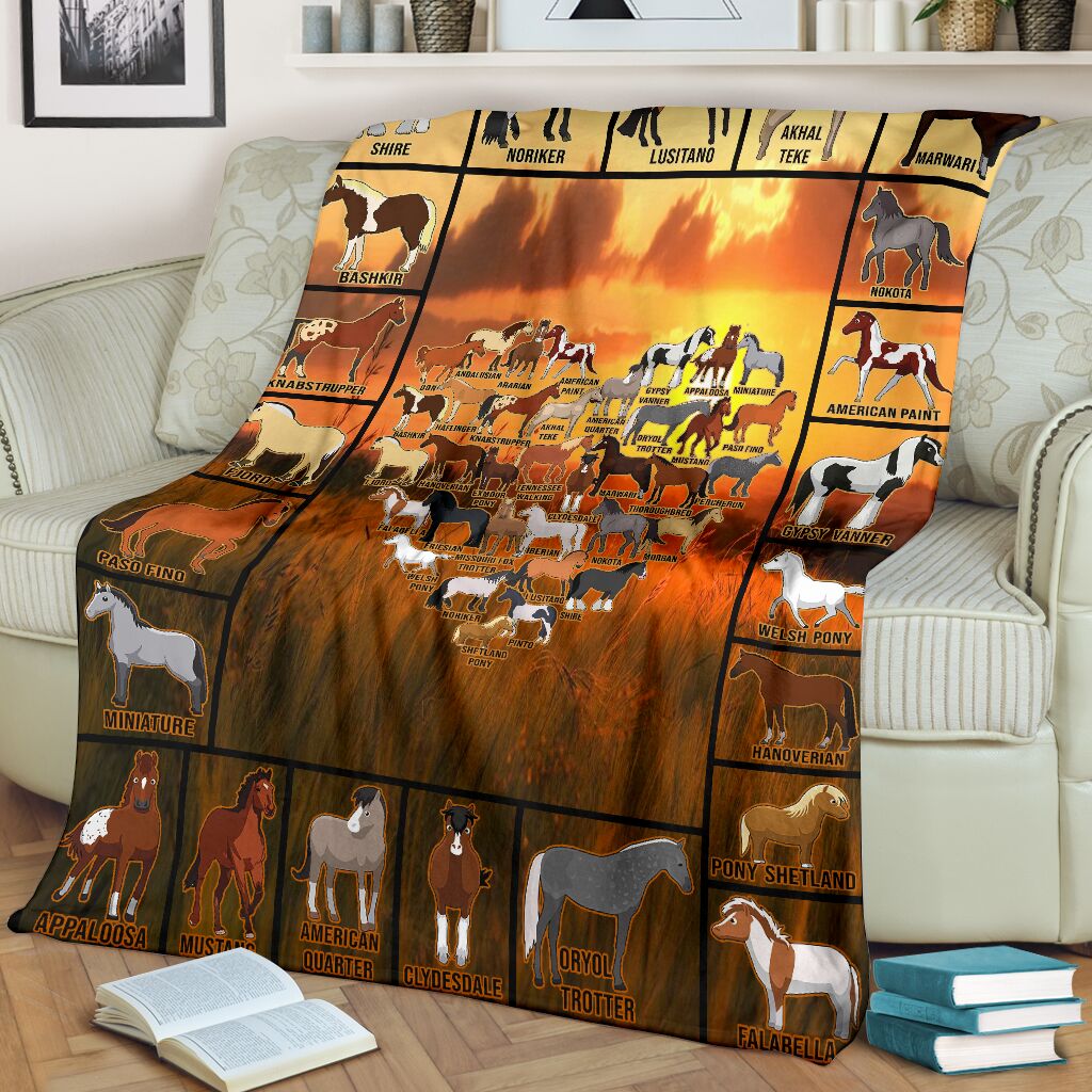 Horse I Love Horses Flannel Blanket For Cozy Bedroom Sofa Decor