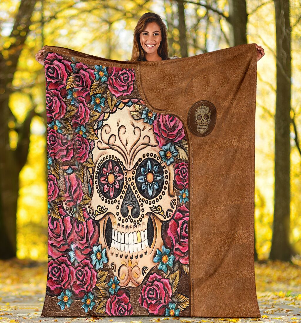 Skull Lovers Beautiful Rose Flannel Blanket For Cozy Bedroom Sofa Decor
