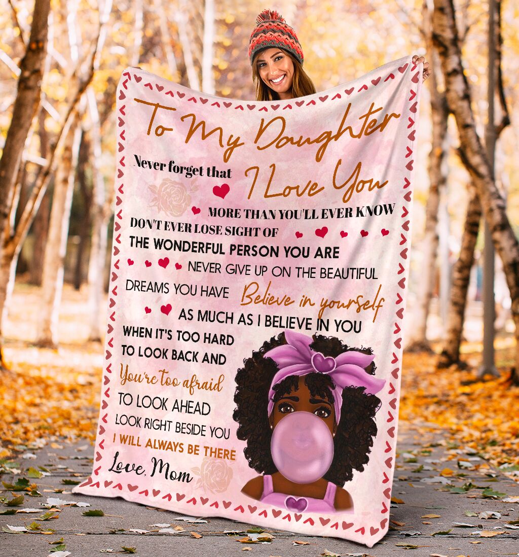 Black Girl To My Daughter African American Lovely Flannel Blanket For Cozy Bedroom Sofa Decor