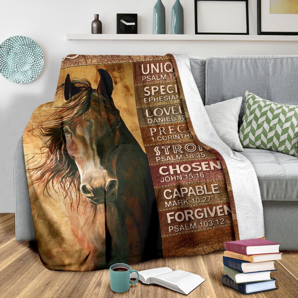 Horse God Says You Are Leather Pattern Flannel Blanket For Cozy Bedroom Sofa Decor
