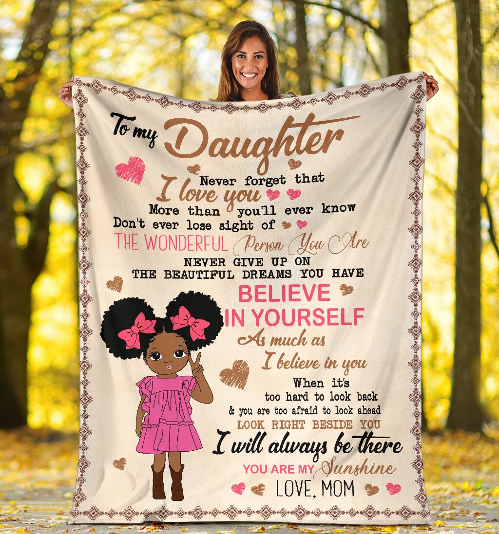Black Girl To My Daughter African American Flannel Blanket For Cozy Bedroom Sofa Decor