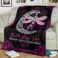 Breast Cancer Awareness Butterfly Flannel Blanket For Cozy Bedroom Sofa Decor