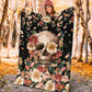 Skull Floral So Mysterious Flannel Blanket For Cozy Bedroom Sofa Decor