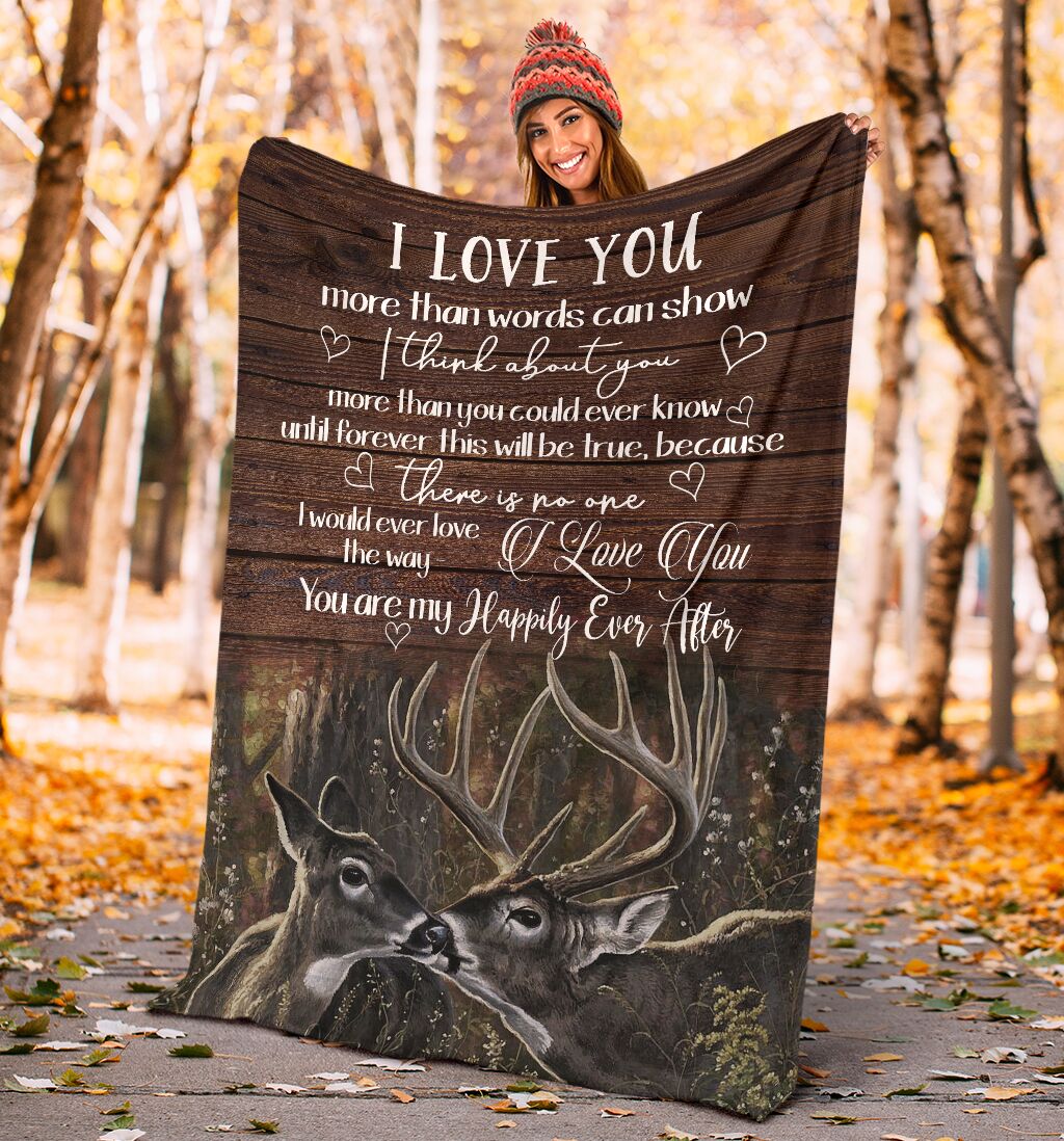 Hunting Love I Love You Flannel Blanket For Cozy Bedroom Sofa Decor