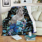 Horse Blue Floral Flannel Blanket For Cozy Bedroom Sofa Decor