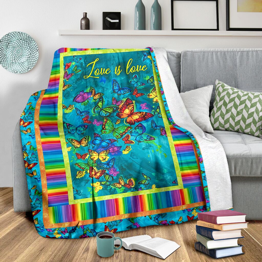 LGBT Love Is Love Support Color Flannel Blanket For Cozy Bedroom Sofa Decor