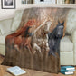 Horse Chase His Dream Flannel Blanket For Cozy Bedroom Sofa Decor