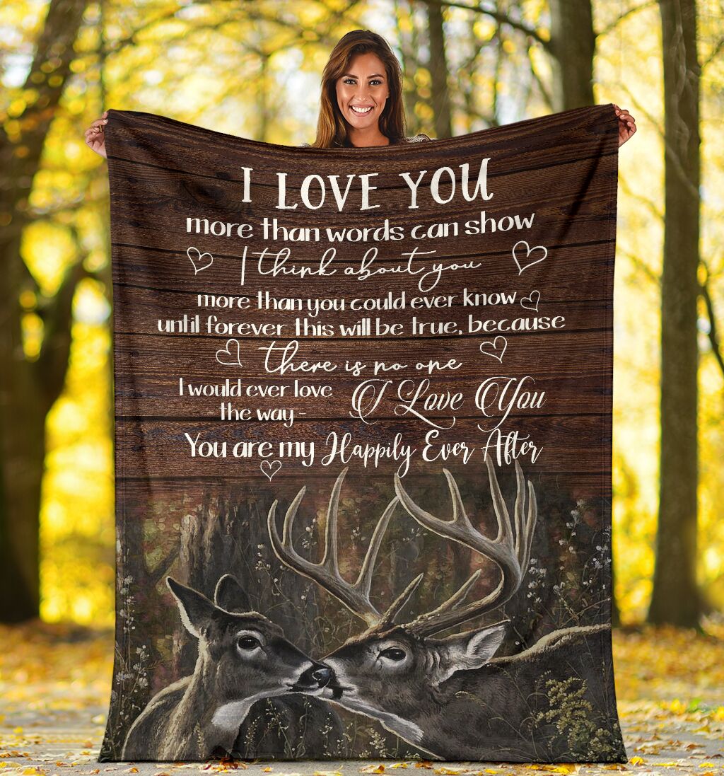 Hunting Love I Love You Flannel Blanket For Cozy Bedroom Sofa Decor