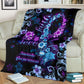 Mental Health Awareness Floral Flannel Blanket For Cozy Bedroom Sofa Decor