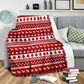 Asl Christmas White And Red Flannel Blanket For Cozy Bedroom Sofa Decor