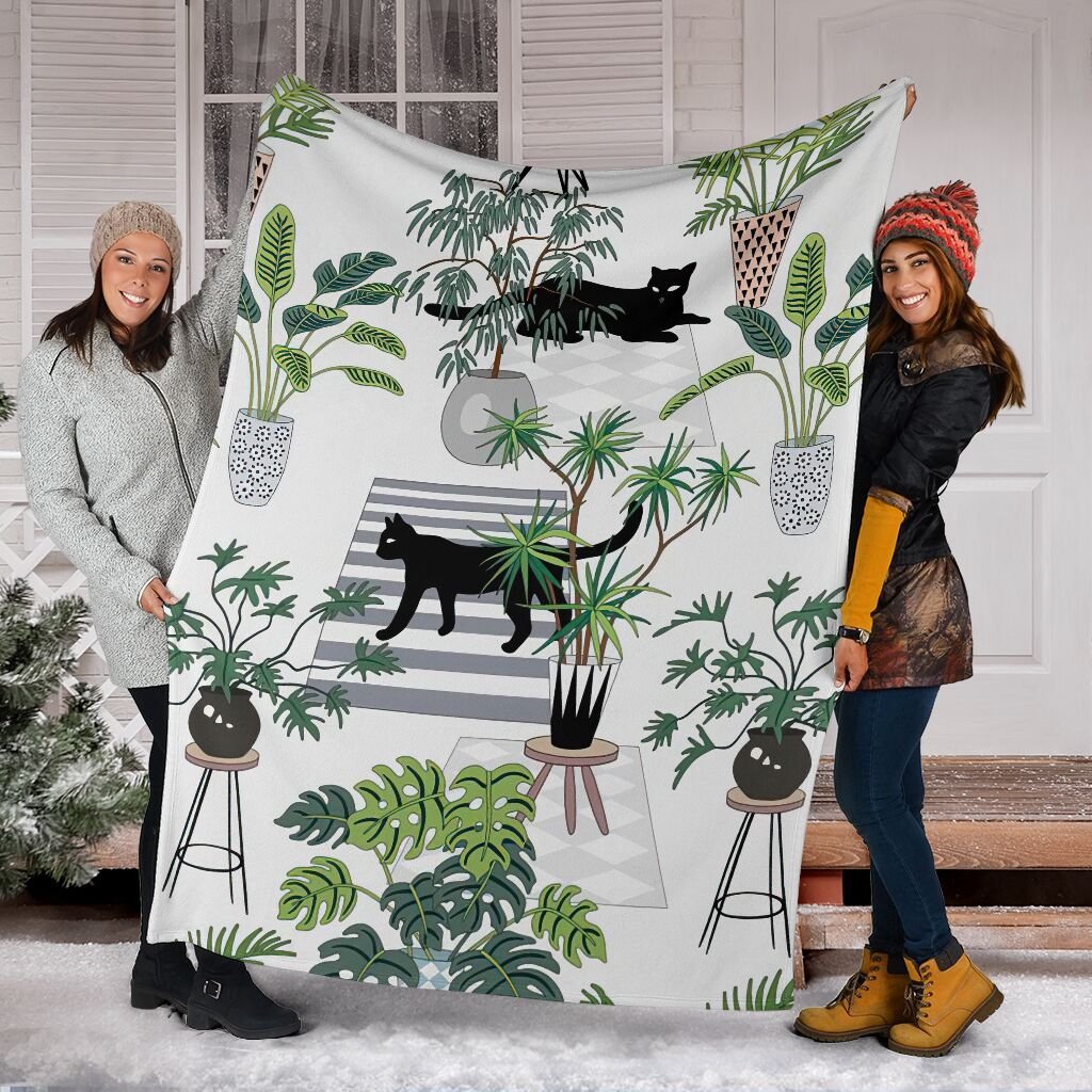 Cat Lovely Black Cats Flannel Blanket For Cozy Bedroom Sofa Decor