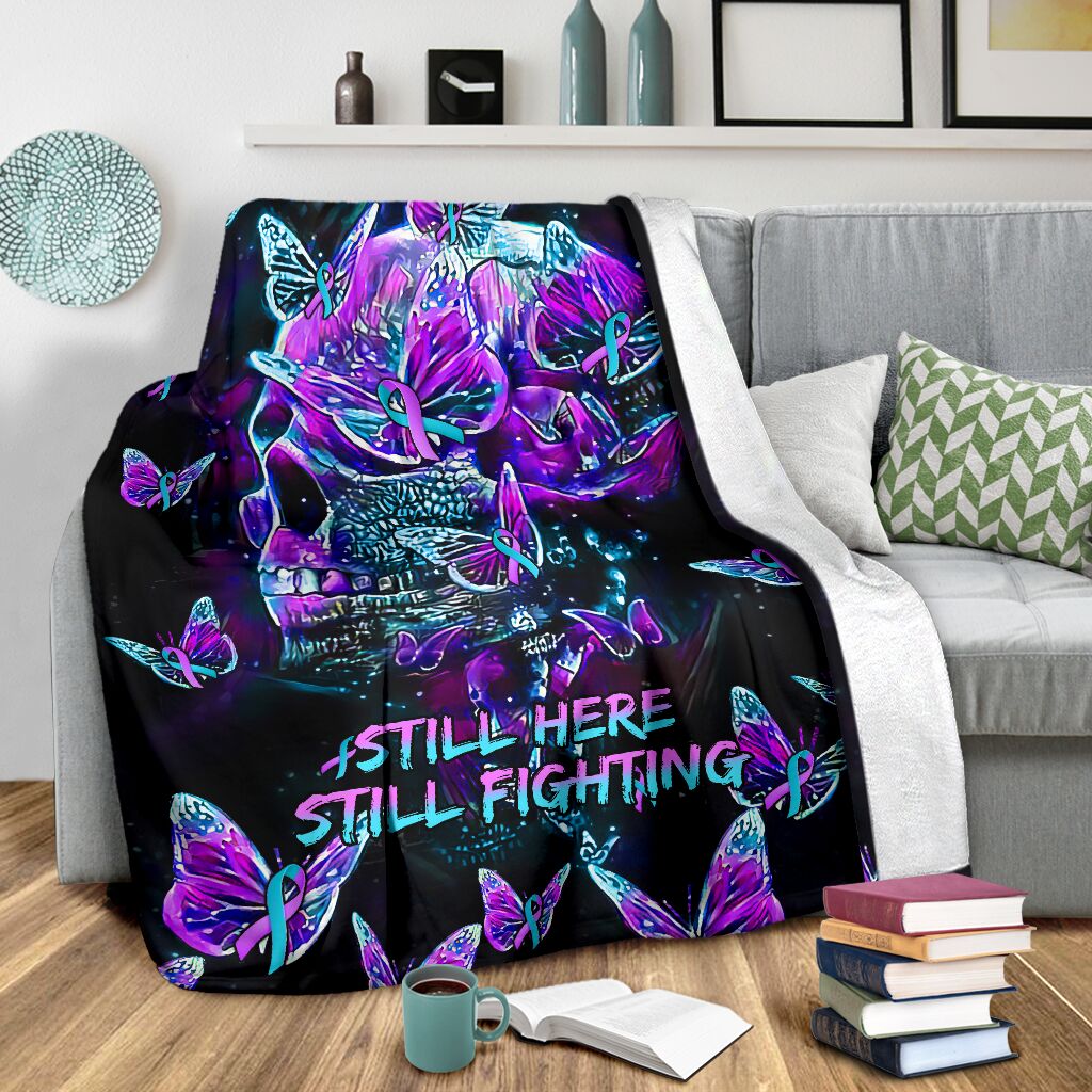 Hope Awareness Butterfly Flannel Blanket For Cozy Bedroom Sofa Decor