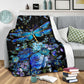 Dragonfly Blue Floral Flannel Blanket For Cozy Bedroom Sofa Decor