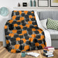 Halloween Pumpkin Black Cat Flannel Blanket For Cozy Bedroom Sofa Decor