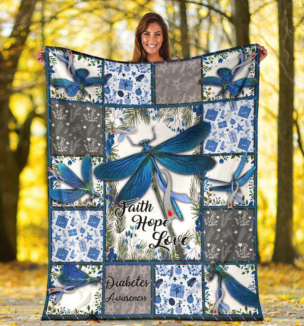 Diabetes Awareness Flannel Blanket For Cozy Bedroom Sofa Decor