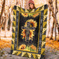 Jesus Cross On Sunflower Christian Flannel Blanket For Cozy Bedroom Sofa Decor