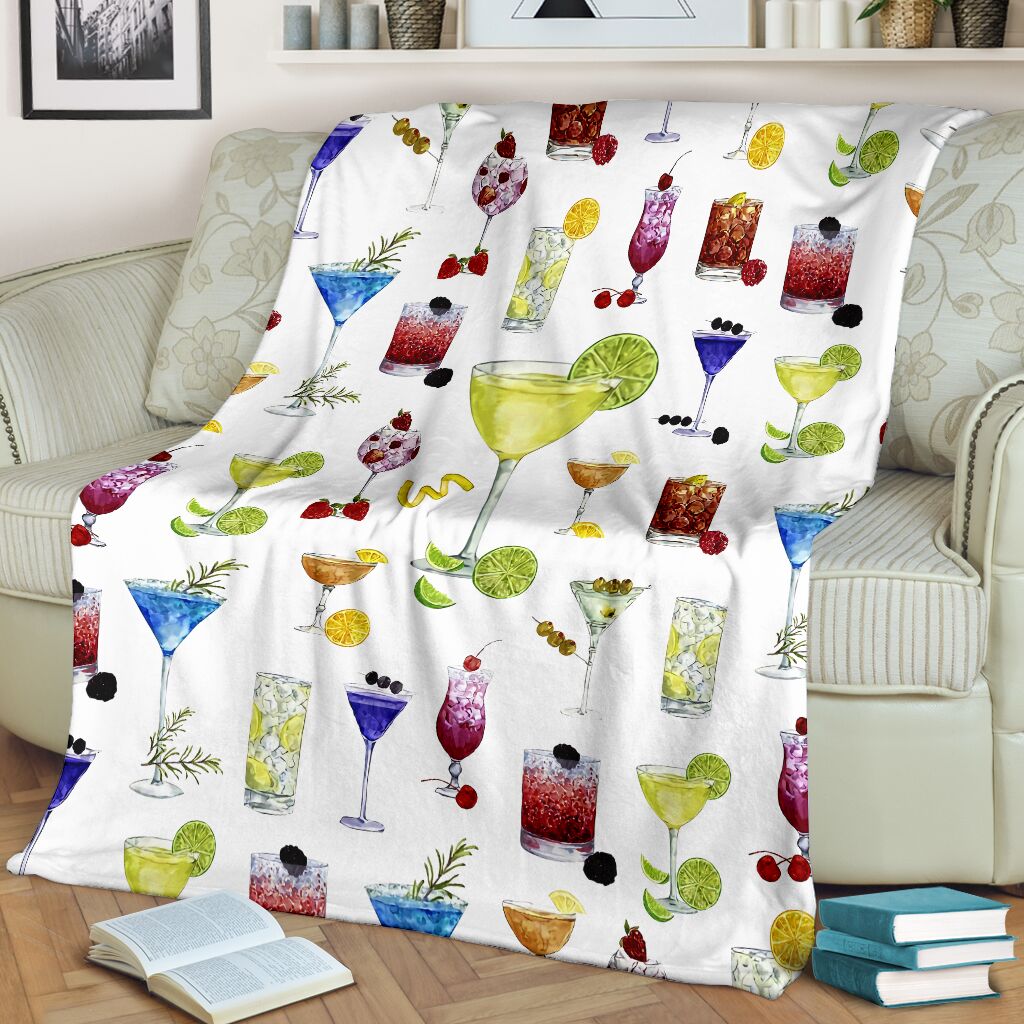 Tropical Drink Lover Flannel Blanket For Cozy Bedroom Sofa Decor