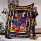 Dragon Colorful Floral Flannel Blanket For Cozy Bedroom Sofa Decor
