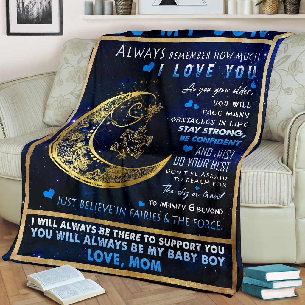 Autism Awareness Son Gift Flannel Blanket For Cozy Bedroom Sofa Decor