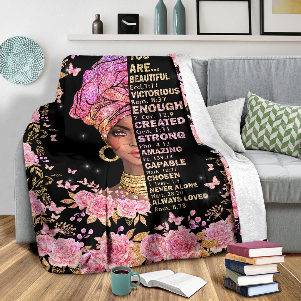 Black Woman God Says You Are African American Flannel Blanket For Cozy Bedroom Sofa Decor
