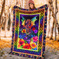 Dragon Colorful Floral Flannel Blanket For Cozy Bedroom Sofa Decor