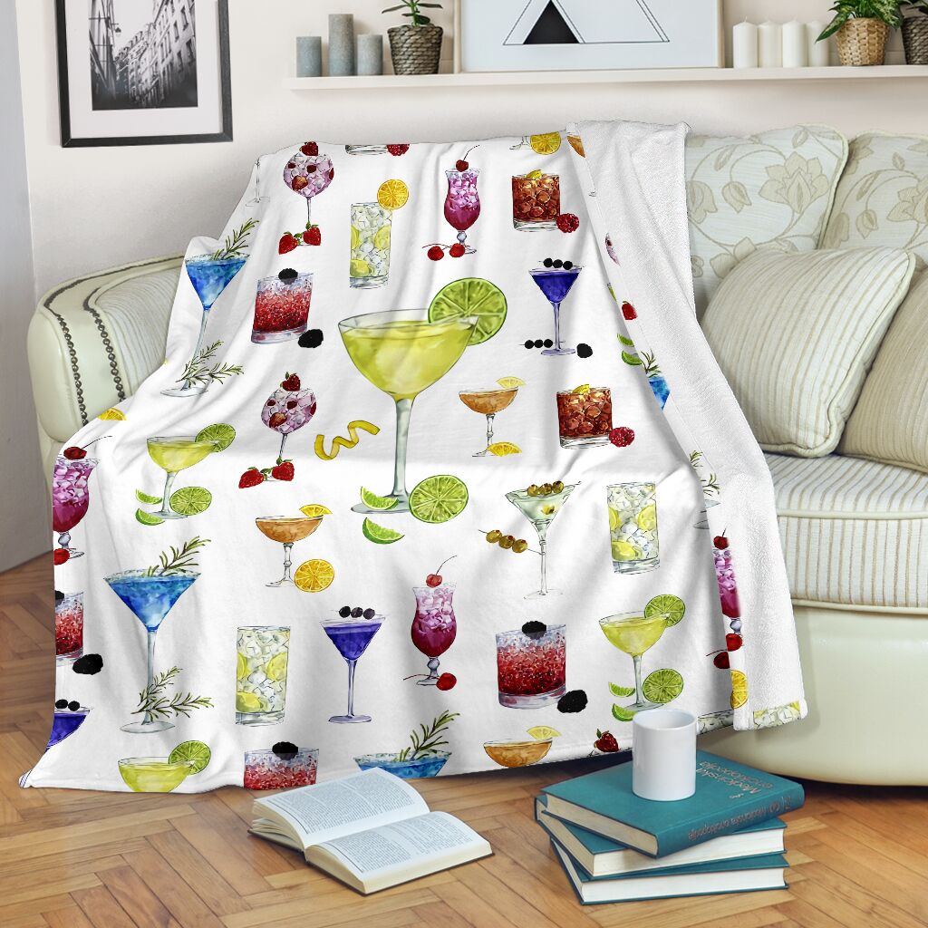 Tropical Drink Lover Flannel Blanket For Cozy Bedroom Sofa Decor