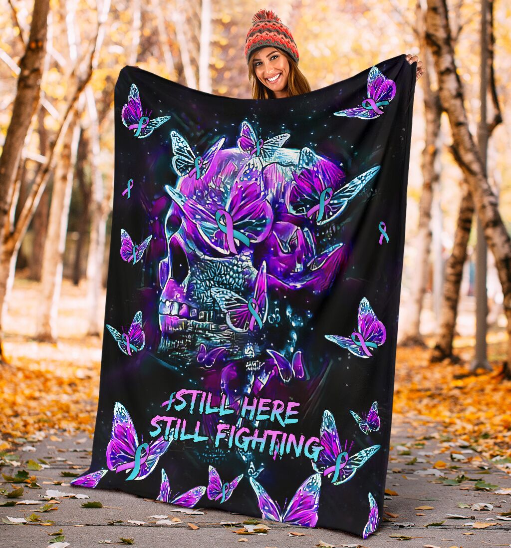Hope Awareness Butterfly Flannel Blanket For Cozy Bedroom Sofa Decor