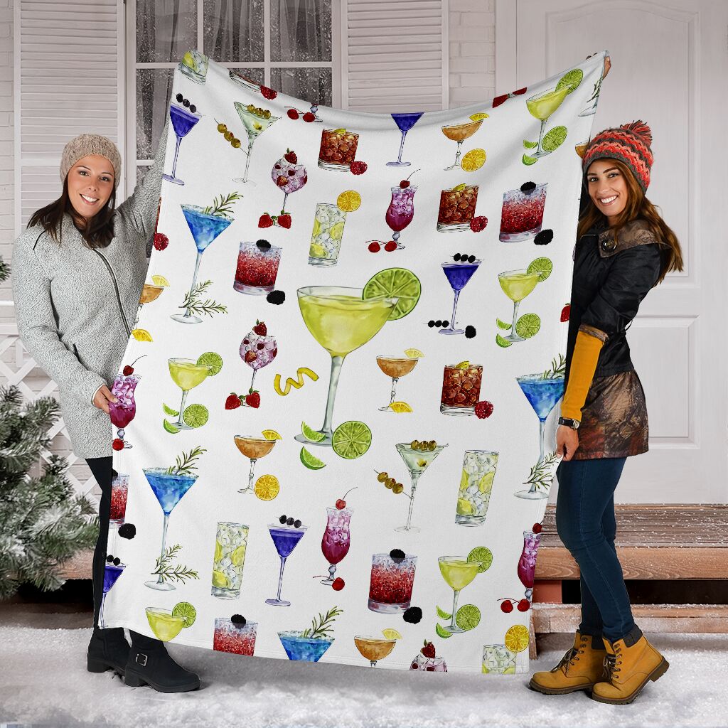 Tropical Drink Lover Flannel Blanket For Cozy Bedroom Sofa Decor