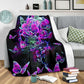 Skull Butterfly Pink Flannel Blanket For Cozy Bedroom Sofa Decor