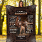 Horse To My Daughter Horse Brown Flannel Blanket For Cozy Bedroom Sofa Decor