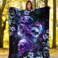 Skull Faith Hope Love Tropical Floral Flannel Blanket For Cozy Bedroom Sofa Decor