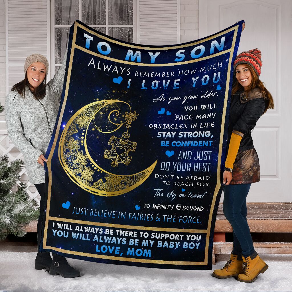 Autism Awareness Son Gift Flannel Blanket For Cozy Bedroom Sofa Decor