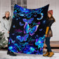 Mental Health Awareness Butterfly Flannel Blanket For Cozy Bedroom Sofa Decor