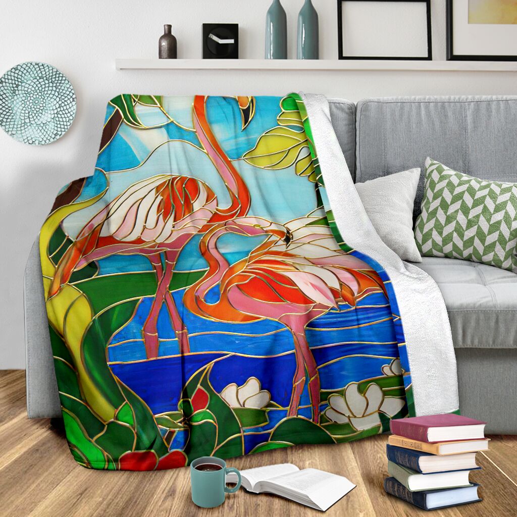 Flamingo Love Beautiful Life Flannel Blanket For Cozy Bedroom Sofa Decor