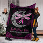 Breast Cancer Awareness Butterfly Flannel Blanket For Cozy Bedroom Sofa Decor