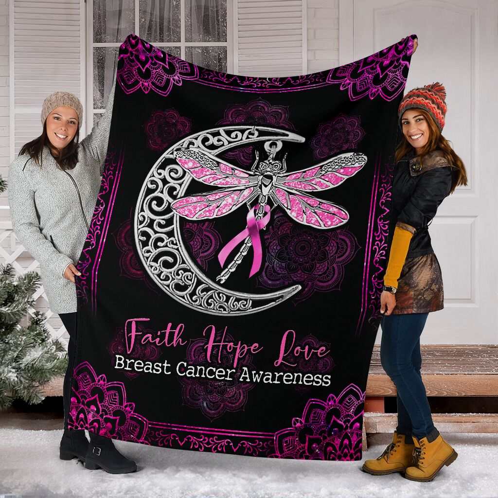 Breast Cancer Awareness Butterfly Flannel Blanket For Cozy Bedroom Sofa Decor