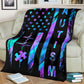 Autism Awareness American Flag Color Flannel Blanket For Cozy Bedroom Sofa Decor