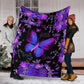 Fibromyalgia Awareness Butterfly Flannel Blanket For Cozy Bedroom Sofa Decor