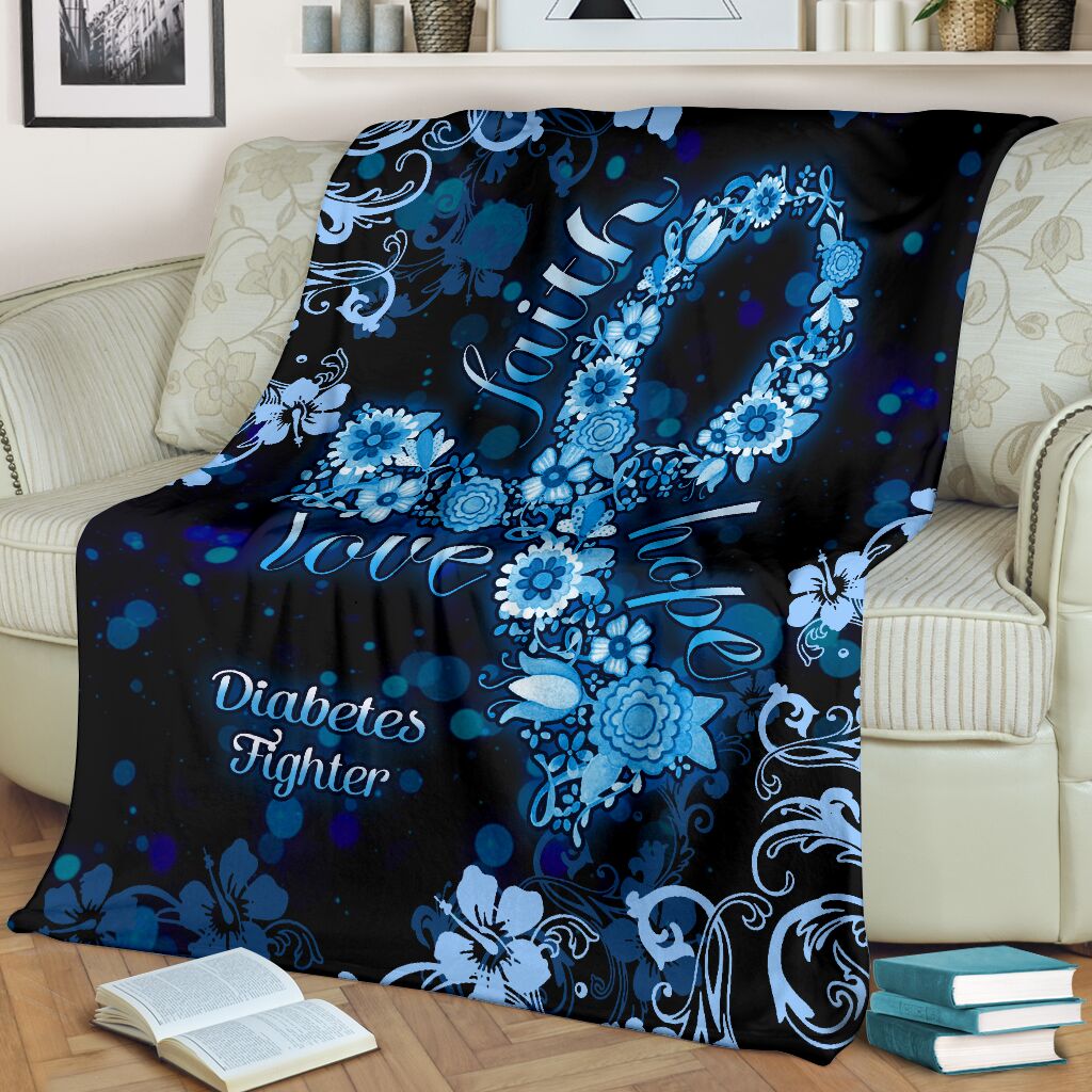 Diabetes Awareness Flannel Blanket For Cozy Bedroom Sofa Decor