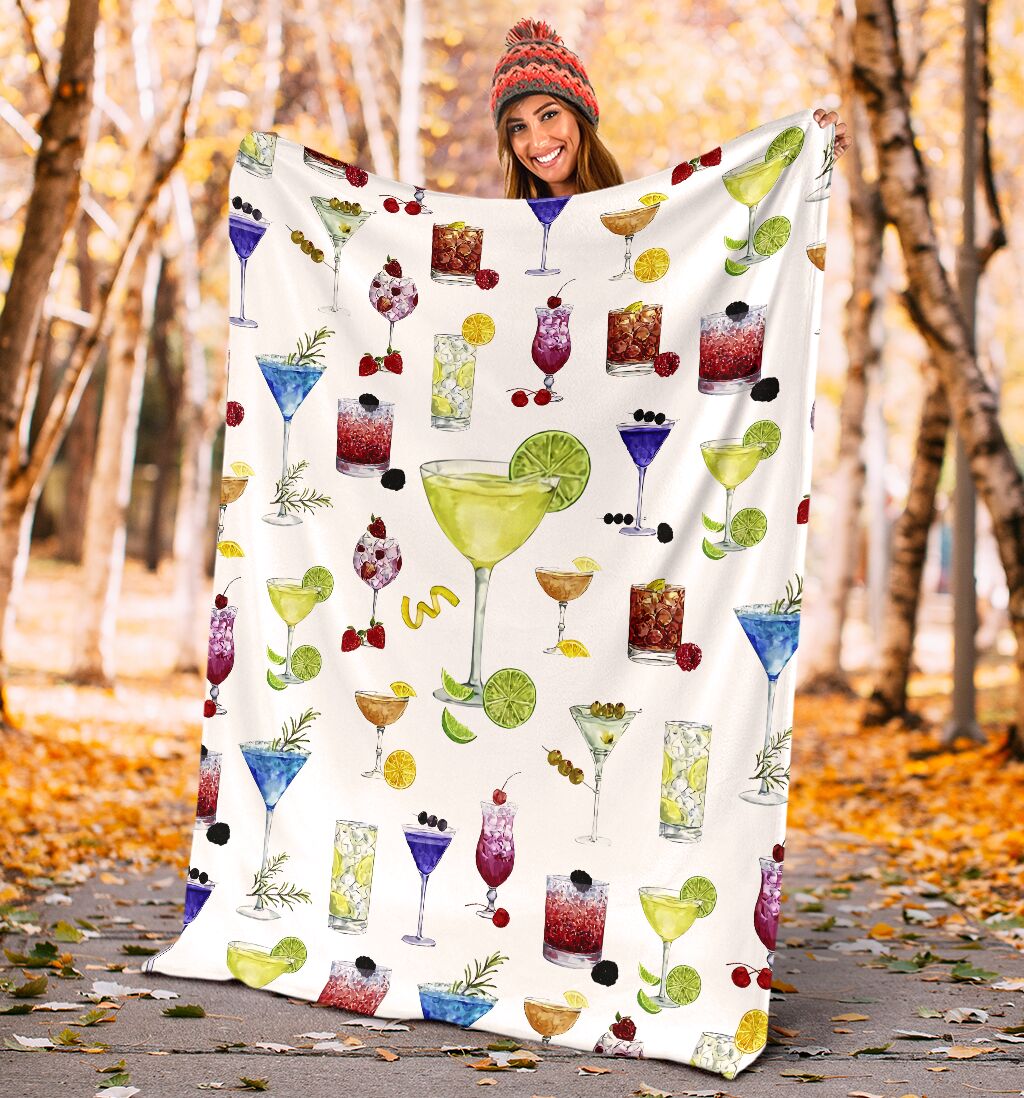Tropical Drink Lover Flannel Blanket For Cozy Bedroom Sofa Decor