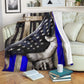 Police Blue Line Flag Flannel Blanket For Cozy Bedroom Sofa Decor