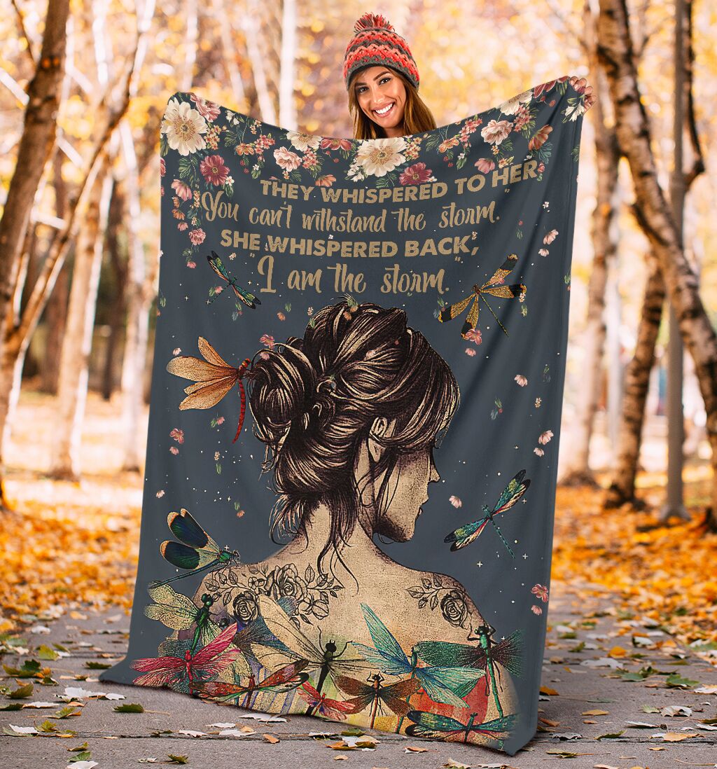 Dragonfly Girl Dragonfly I'm The Storm Flannel Blanket For Cozy Bedroom Sofa Decor