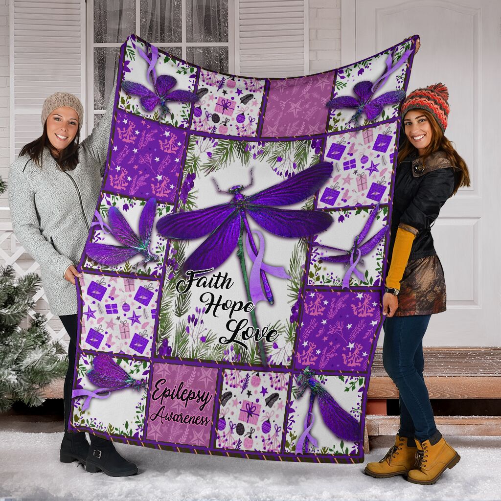 Epilepsy Awareness Butterfly Flannel Blanket For Cozy Bedroom Sofa Decor