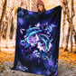 Dolphin And Blue Flowers Flannel Blanket For Cozy Bedroom Sofa Decor