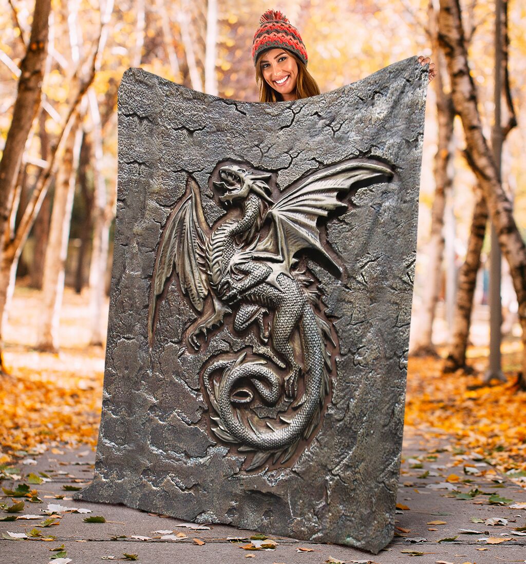 Dragon Protects Your Life Flannel Blanket For Cozy Bedroom Sofa Decor