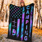Camping American Flag Flannel Blanket For Cozy Bedroom Sofa Decor