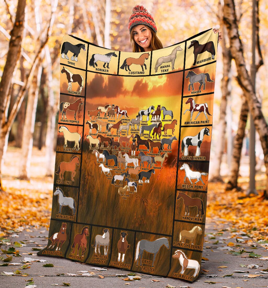 Horse I Love Horses Flannel Blanket For Cozy Bedroom Sofa Decor